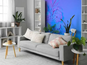 Online Paars modern kunstwerk fotobehang Tienerkamer | Bloemen