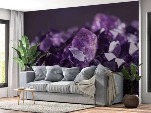 Clearance Paarse kristallen fotobehang Keuken | Gang