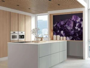 Clearance Paarse kristallen fotobehang Keuken | Gang