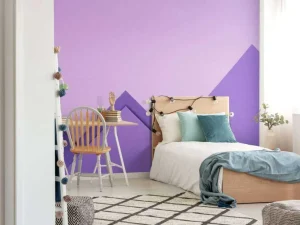 Online Paarse papierbergen fotobehang Kinderkamer | Babykamer