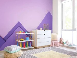 Online Paarse papierbergen fotobehang Kinderkamer | Babykamer