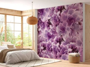 Online Paars-roze klaprozen design fotobehang Hobbykamer | Bloemen