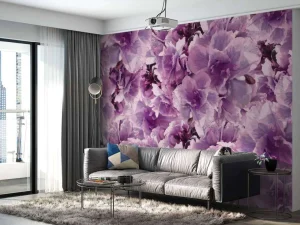 Online Paars-roze klaprozen design fotobehang Hobbykamer | Bloemen