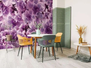 Online Paars-roze klaprozen design fotobehang Hobbykamer | Bloemen