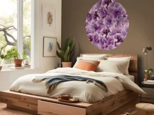 Online Paars-roze klaprozen design fotobehang Hobbykamer | Bloemen