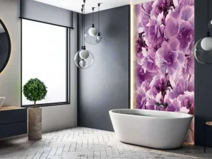 Online Paars-roze klaprozen design fotobehang Hobbykamer | Bloemen