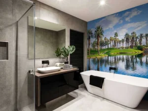 Discount Palmbomen op een golfbaan fotobehang Sport