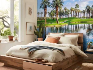 Discount Palmbomen op een golfbaan fotobehang Sport