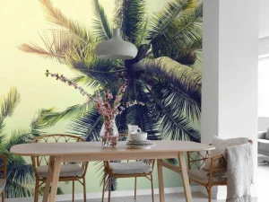 Sale Palmboom Bladeren Vintage fotobehang Bloemen