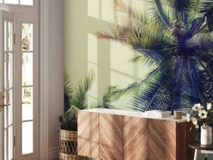 Sale Palmboom Bladeren Vintage fotobehang Bloemen