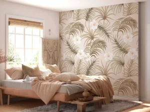 Sale Palmboombladeren en bloemen Bloemen