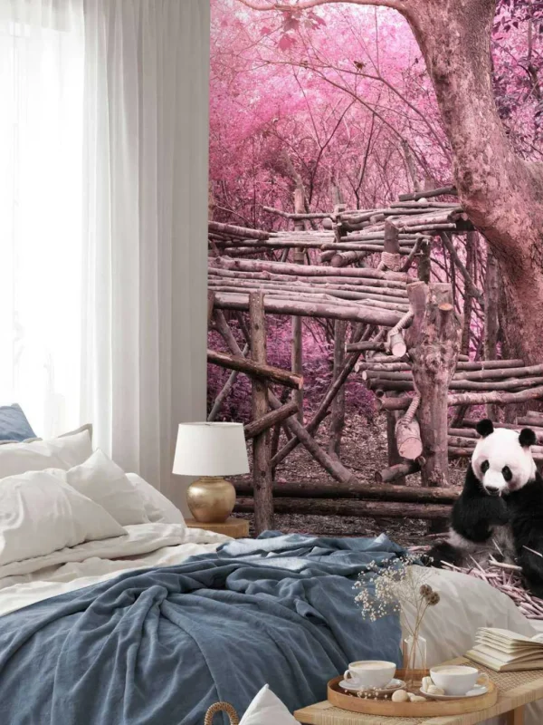 Outlet Panda eet bamboe fotobehang Dieren