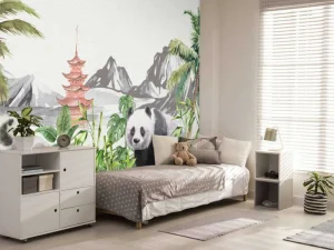 Sale Panda's in bamboo jungle Kinderkamer