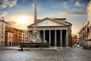 Discount Pantheon in Rome bij zonsondergang fotobehang Architectuur