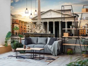 Discount Pantheon in Rome bij zonsondergang fotobehang Architectuur