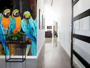 Clearance Papegaaien op een tak fotobehang Dieren