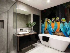 Clearance Papegaaien op een tak fotobehang Dieren