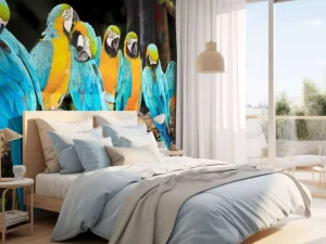 Clearance Papegaaien op een tak fotobehang Dieren