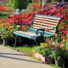 Online Park met kleurrijke tulpen fotobehang Architectuur