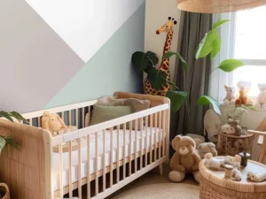 Outlet Pastelkleurige driehoeken Kinderkamer