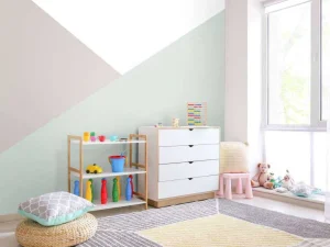Outlet Pastelkleurige driehoeken Kinderkamer