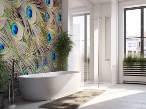Sale Pauw veren met ogen fotobehang Dieren