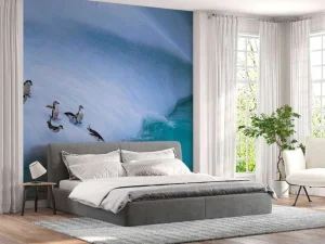 Hot Pinguïns glijden van een helling af fotobehang Dieren