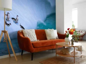 Hot Pinguïns glijden van een helling af fotobehang Dieren