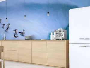 Hot Pinguïns glijden van een helling af fotobehang Dieren