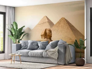 Online Piramiden en de Sfinx fotobehang Architectuur