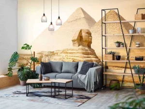 Online Piramiden en de Sfinx fotobehang Architectuur