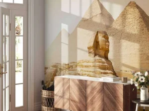 Online Piramiden en de Sfinx fotobehang Architectuur