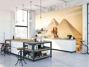 Online Piramiden en de Sfinx fotobehang Architectuur