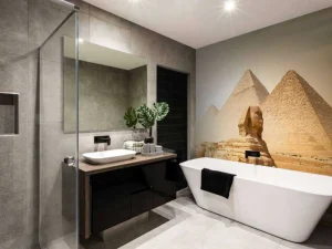 Online Piramiden en de Sfinx fotobehang Architectuur