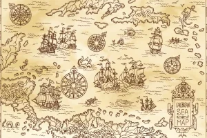 New Piratenkaart fotobehang Kinderkamer | Babykamer