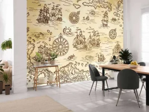 New Piratenkaart fotobehang Kinderkamer | Babykamer