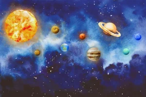Fashion Planeten in de ruimte Kinderkamer