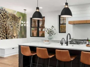 Discount Portret Luipaard in Zuid-Afrika fotobehang Dieren