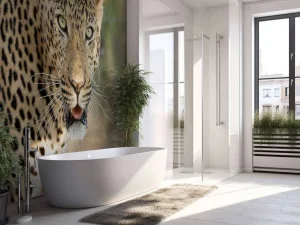 Discount Portret Luipaard in Zuid-Afrika fotobehang Dieren