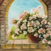 Fashion Pot bloemen op een vensterbank fotobehang Kunst & Design | Bloemen