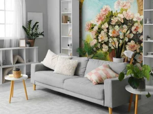 Fashion Pot bloemen op een vensterbank fotobehang Kunst & Design | Bloemen