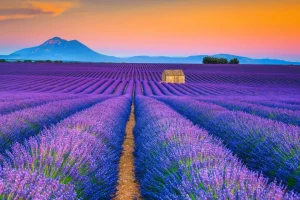 New Prachtig bloemenveld van lavendel fotobehang Bloemen