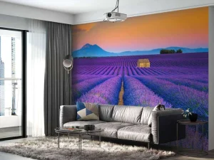 New Prachtig bloemenveld van lavendel fotobehang Bloemen