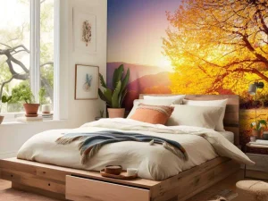 Discount Prachtige beukenboom in de herfst fotobehang Bloemen