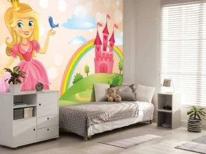 Sale Prinses bij een sprookjeskasteel fotobehang Kinderkamer