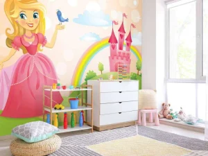 Sale Prinses bij een sprookjeskasteel fotobehang Kinderkamer
