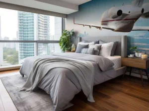 Hot Privéjet boven Dubai fotobehang Steden | Architectuur