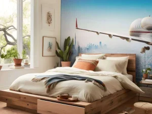 Hot Privéjet boven Dubai fotobehang Steden | Architectuur