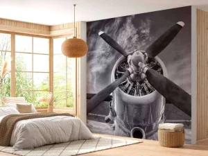 Best Propeller van een vintage vliegtuig fotobehang Tienerkamer | Transport