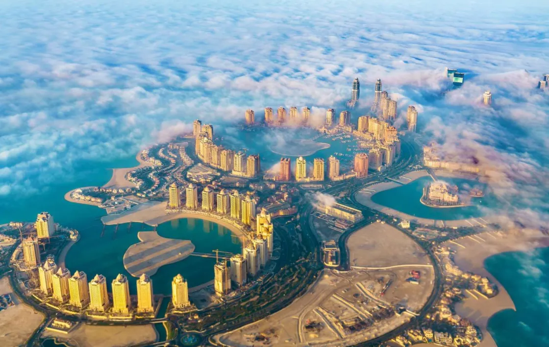 qatar_vanuit_de_lucht_fot_0.webp Clearance Qatar vanuit de lucht fotobehang Architectuur
